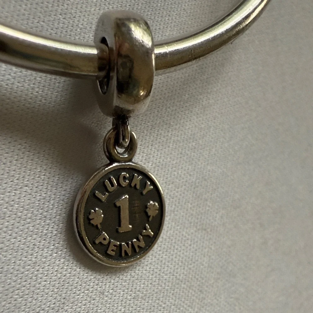Pandora Silver Lucky Double Sided Design 🍀 Penny Charm​​​ - Picture 5 of 6